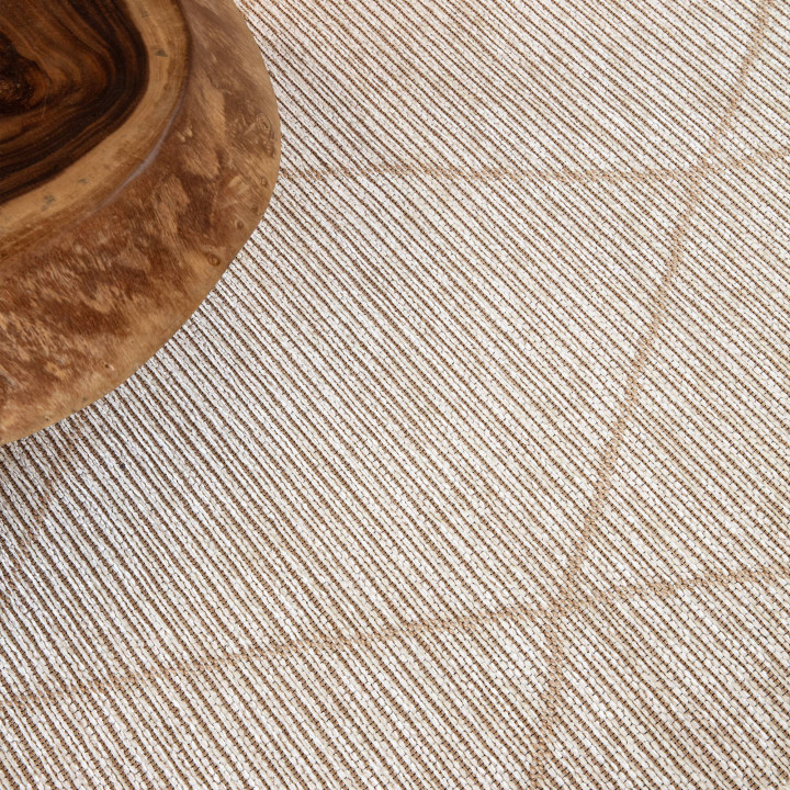 Tappeto Mulberry geometrico crema e beige 120x17
