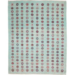 Hand Made Rug Berber Pakistan 242x306 Turquoise