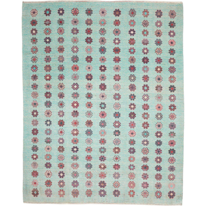 Hand Made Rug Berber Pakistan 242x306 Turquoise