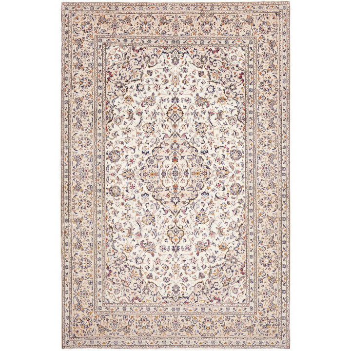 Hand Made Rug Kashan Persia 207x314 Ivory Dark