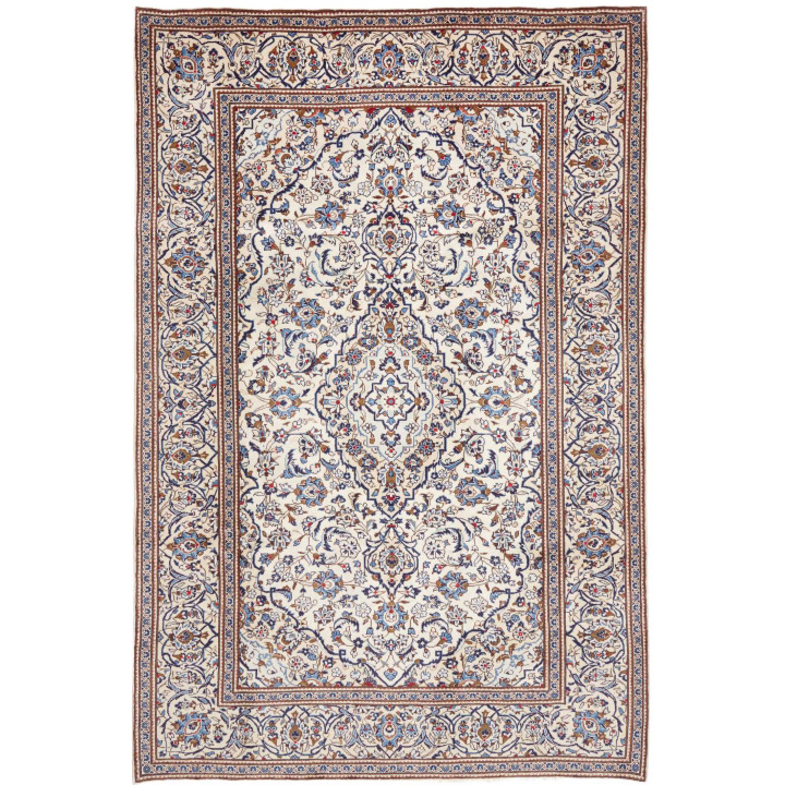 Tappeto Originale Kashan Persia 200x303 Avorio