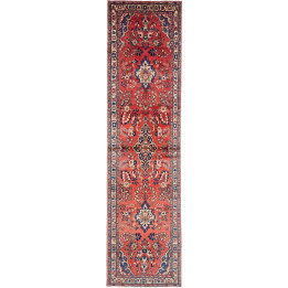 Tappeto Originale Hamadan Persia 110x418 Rosso