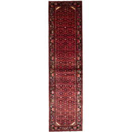 Hand Made Rug Hamadan Persia 120x480 Dark Red B