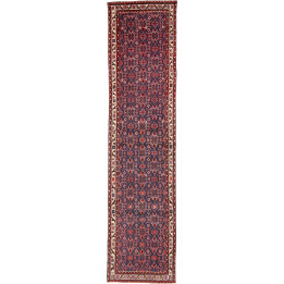 Hand Made Rug Hamadan Persia 100x410 Dark Blue
