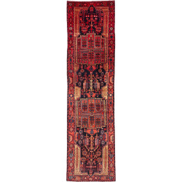 Tappeto Originale Hamadan Persia 112x480 Rosso
