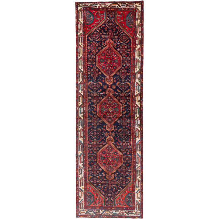 Tappeto Originale Hamadan Persia 115x368 Blu Sc