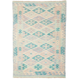 Hand Made Rug Kilim Afghanistan 99x141 Aqua Gre