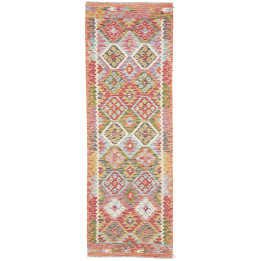 Hand Made Rug Kilim Afghanistan 79x239 Red Mult