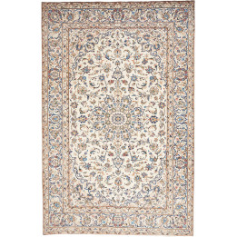 Hand Made Rug Kashan Persia 197x302 Ivory Blue