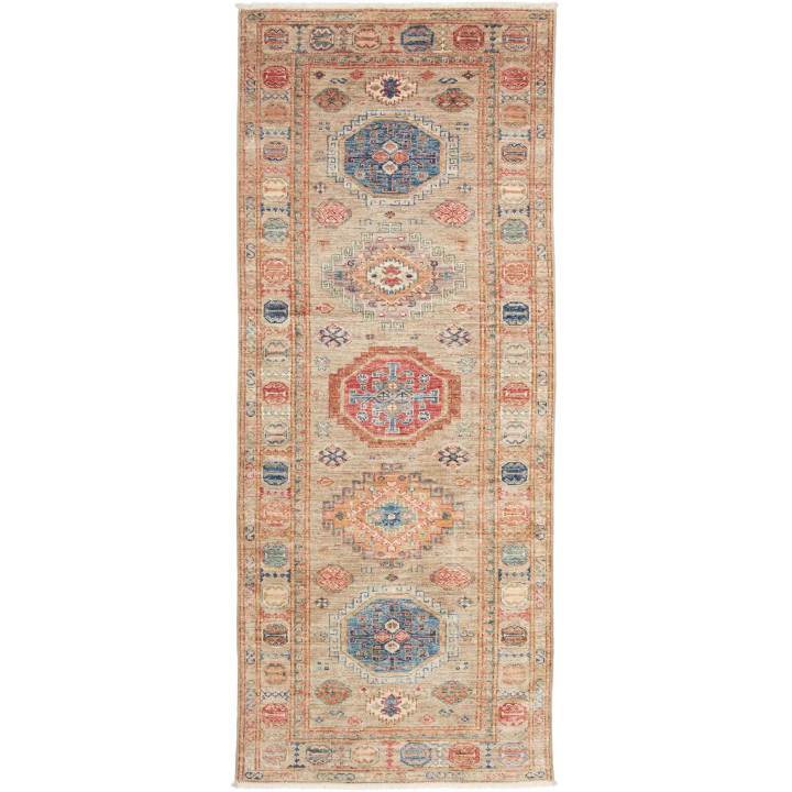 Hand Made Rug Kazak Fine Pakistan 81x203 Beige