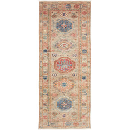 Hand Made Rug Kazak Fine Pakistan 81x203 Beige