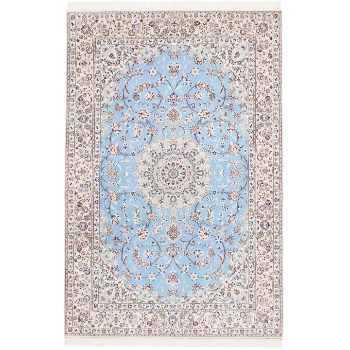 Hand Made Rug Nain 6la Persia 156x235 Light Blu