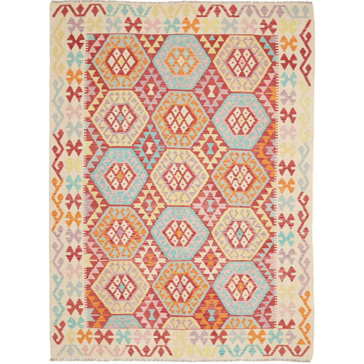 Hand Made Rug Kilim Afghanistan 175x233 Red Ivo