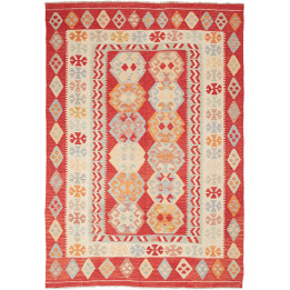 Hand Made Rug Kilim Afghanistan 170x242 Red Ivo