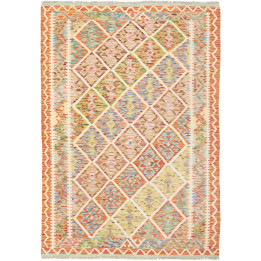 Hand Made Rug Kilim Afghanistan 130x184 Orange