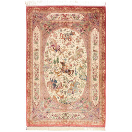 Hand Made Rug Ghom Silk Persia 132x201 Antique