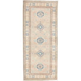 Hand Made Rug Kazak Afghanistan 86x201 Beige Gr