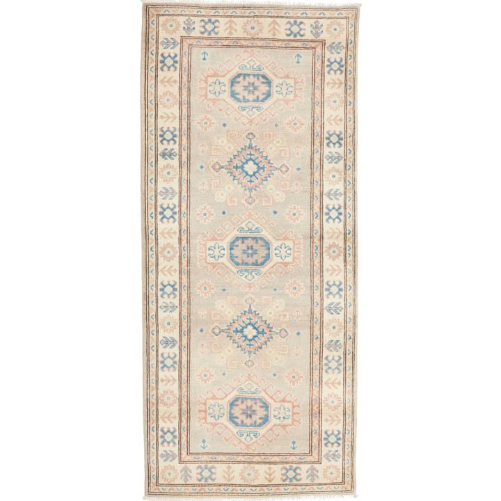 Hand Made Rug Kazak Afghanistan 86x201 Beige Gr