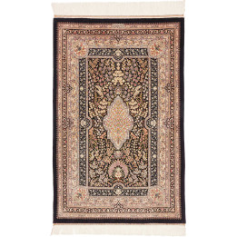 Tappeto Originale Ghom Seta Persia 77x121 Nero