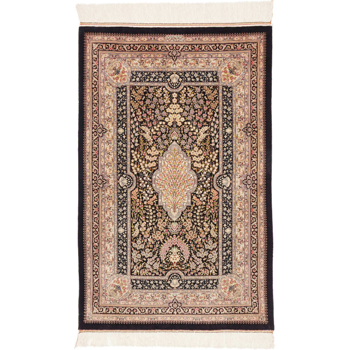 Tappeto Originale Ghom Seta Persia 77x121 Nero