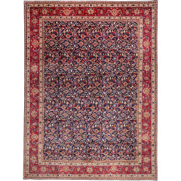 Tappeto Originale Mashad Persia 296x394 Blu Scu