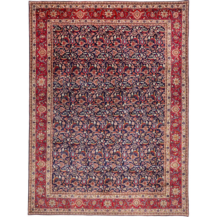 Tappeto Originale Mashad Persia 296x394 Blu Scu