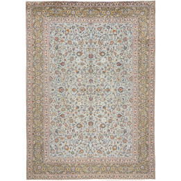 Hand Made Rug Kashan Persia 312x425 Powder Blue