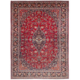 Hand Made Rug Mashad Persia 295x395 Red Dark Bl