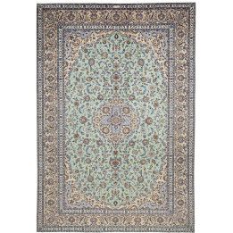 Hand Made Rug Kashan Persia 300x427 Mint Green