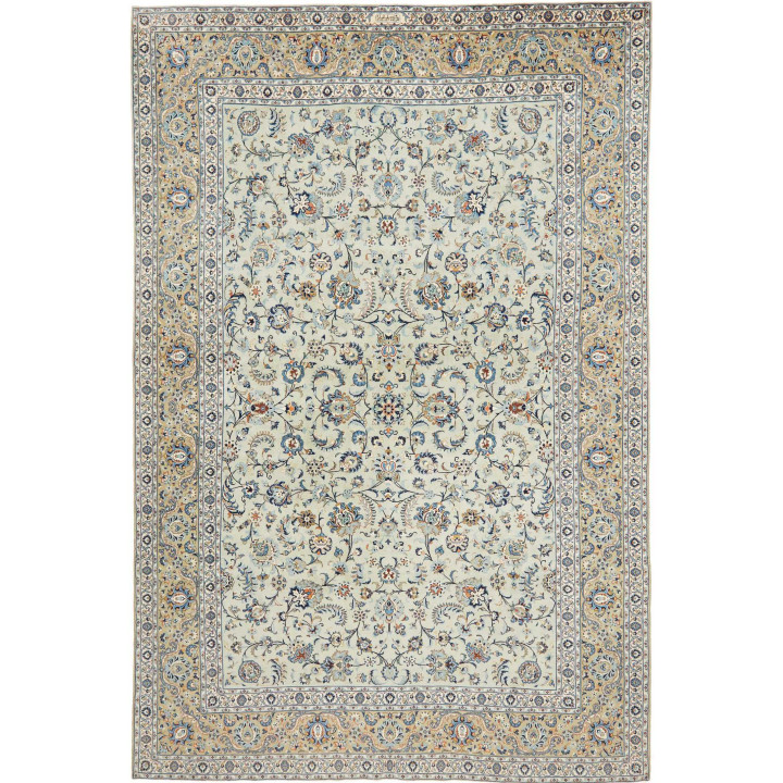 Hand Made Rug Kashan Persia 275x410 Light Blue