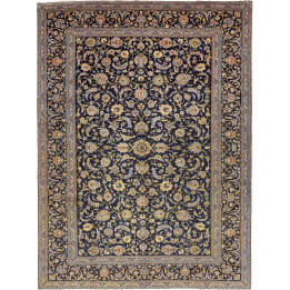 Tappeto Originale Kashan Persia 310x415 Blu Not