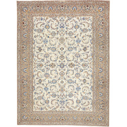 Hand Made Rug Kashan Persia 267x365 Ivory Blue
