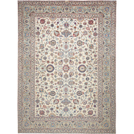 Hand Made Rug Kashan Persia 300x404 Ivory Blue