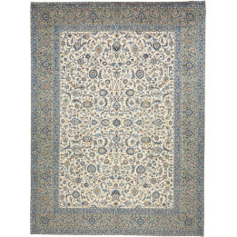Hand Made Rug Kashan Persia 308x410 Ivory Blue