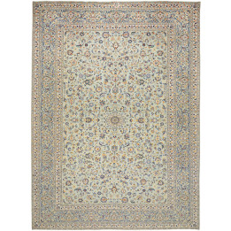 Tappeto Originale Kashan Persia 298x405 Celeste