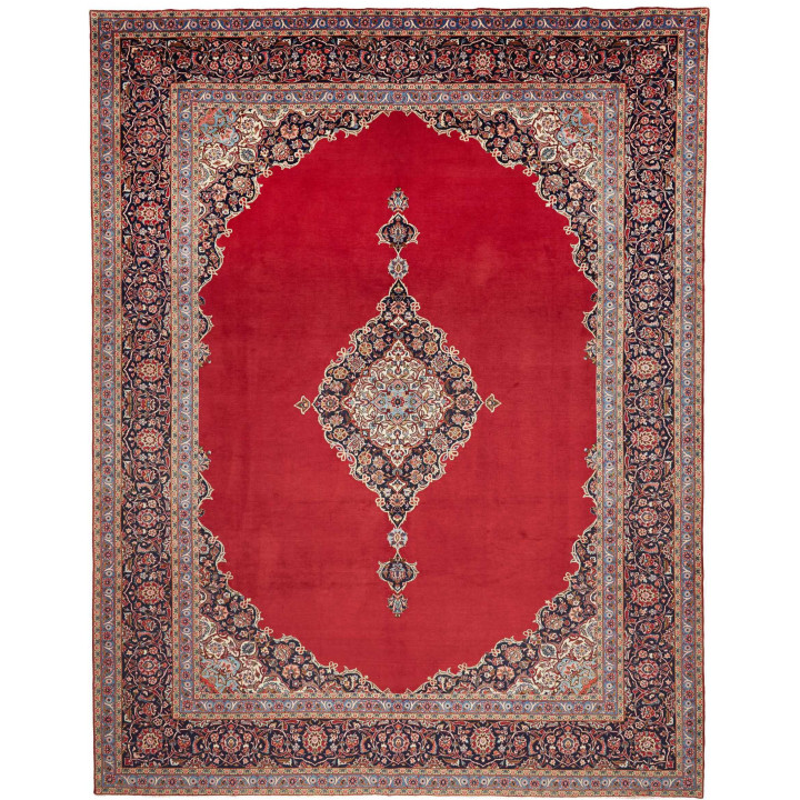 Hand Made Rug Kashan Fine Persia 330x420 Red Da