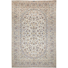 Hand Made Rug Kashan Persia 300x445 Ivory Dark