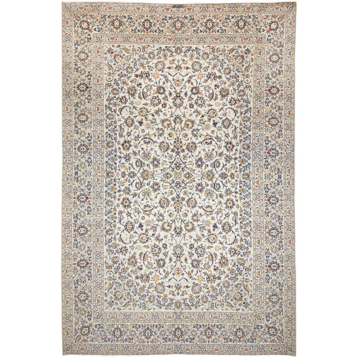Hand Made Rug Kashan Persia 300x445 Ivory Dark