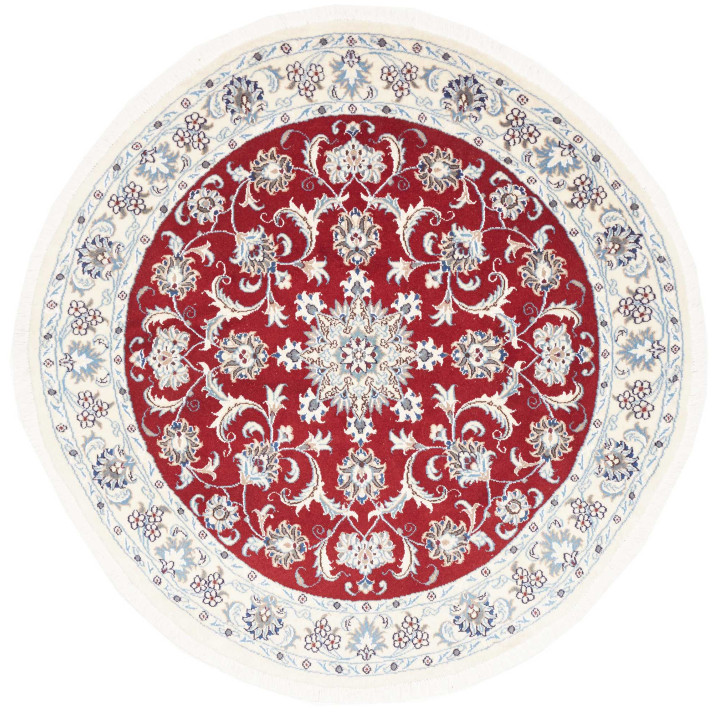 Hand Made Rug Nain Kashmar Persia 150x150 Red I