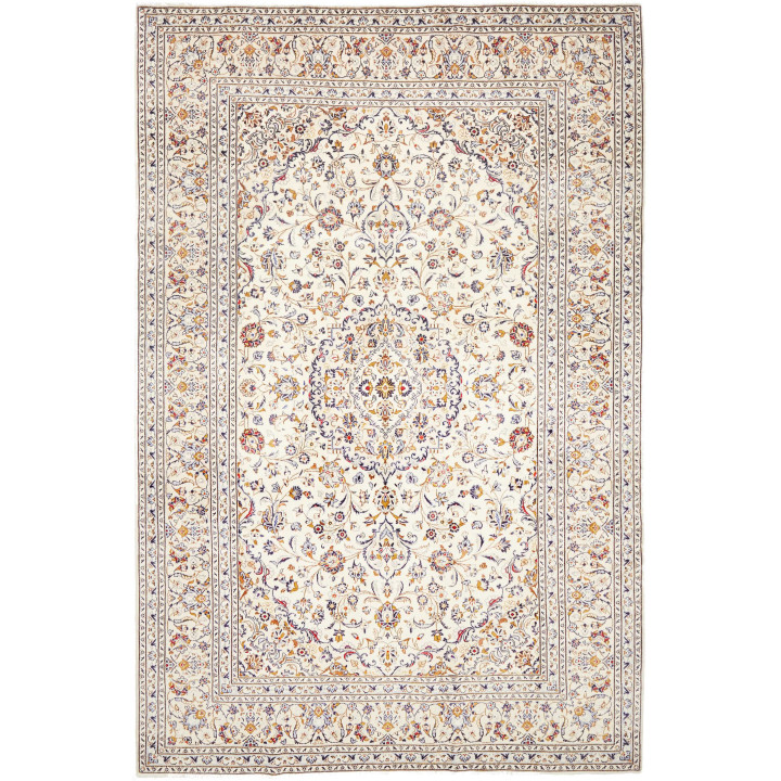 Hand Made Rug Kashan Persia 205x312 Ivory Dark