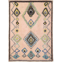 Hand Made Rug Berber Pakistan 158x220 Pink Gray