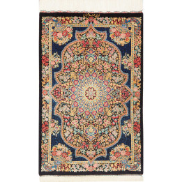 Tappeto Originale Ghom Seta Persia 58x89 Blu Ro