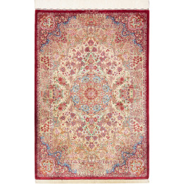 Tappeto Originale Ghom Seta Persia 81x118 Rosso