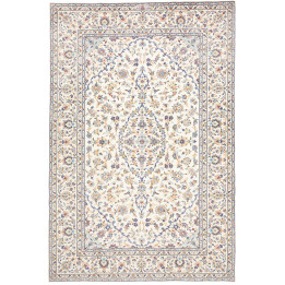 Hand Made Rug Kashan Persia 200x300 Ivory Cobal