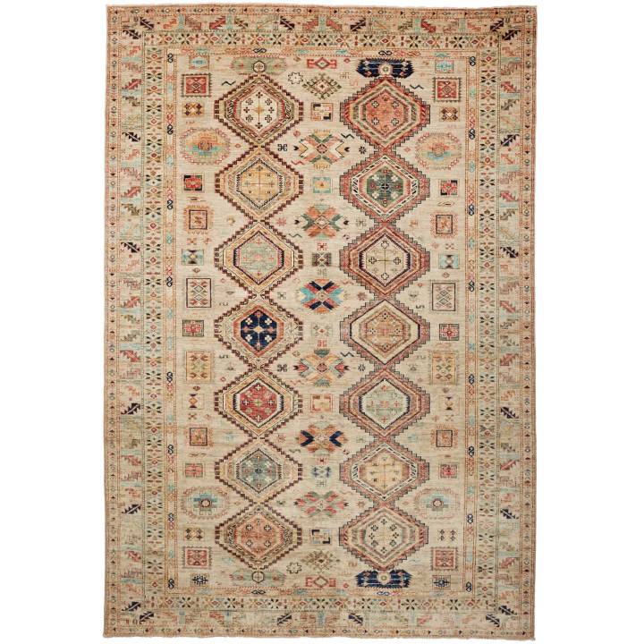 Hand Made Rug Kazak Fine Pakistan 203x303 Beige