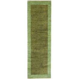 Hand Made Rug Essenzia Pakistan 75x258 Green Ol