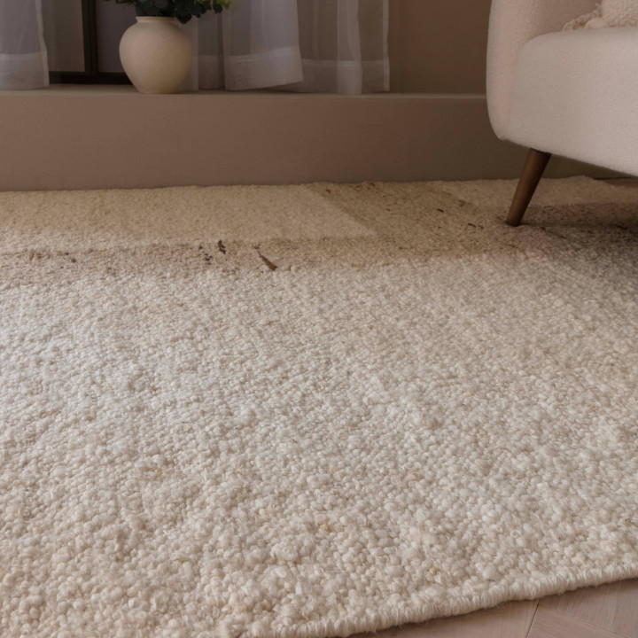 Rug Napa geometric beige and rope with brown acc