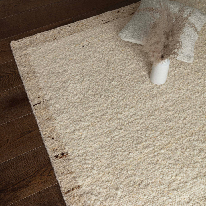 Tappeto Napa tinta unita beige e corda con sfuma