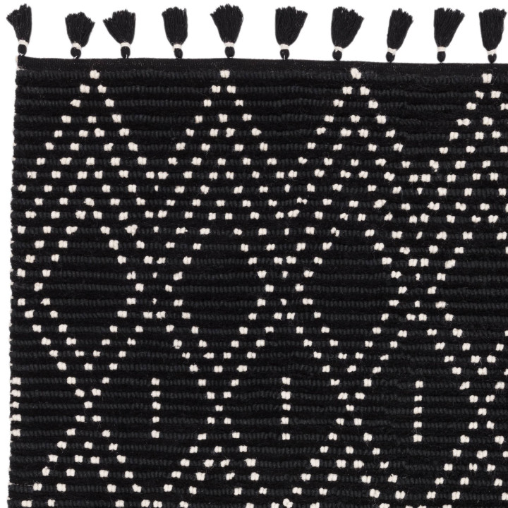 Tappeto Nepal geometrico nero e bianco 200x290 c