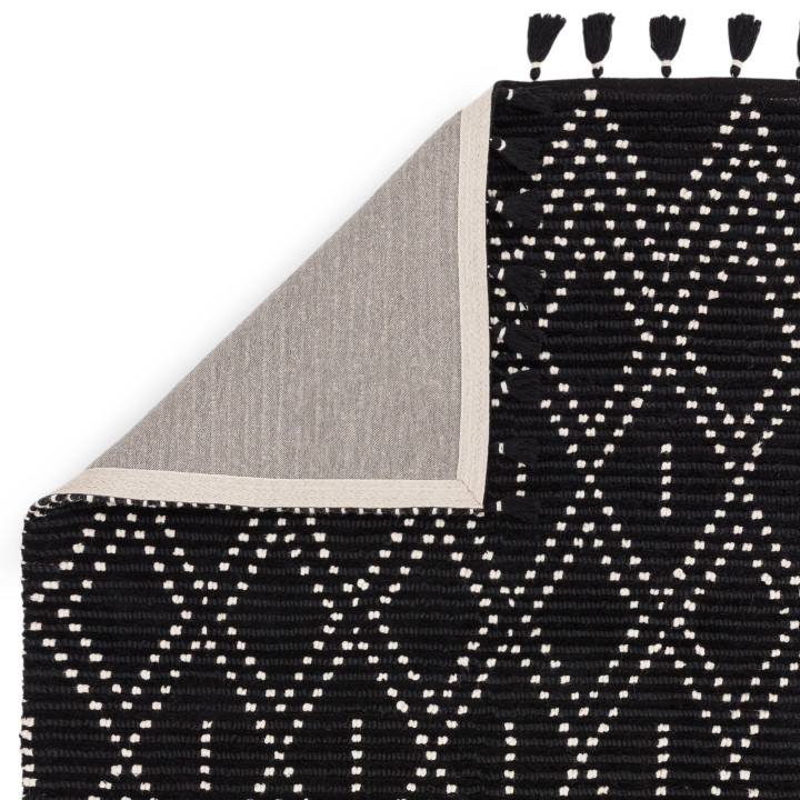 Tappeto Nepal geometrico nero e bianco 200x290 c